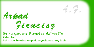 arpad firneisz business card
